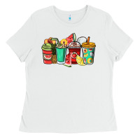 White Fruits coffee cups Ladies Tee - NancyCooperArtShop