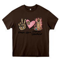 Chocolate Brown peace love german shepherd Heavy Core Tee - JahusDesignShop