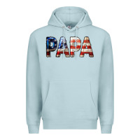 Blue Mist American Flag Papa 4th of July Premium Hoodie - LillyAllenDesigns