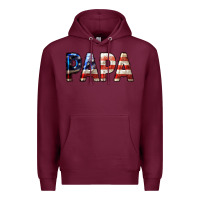 Burgundy American Flag Papa 4th of July Premium Hoodie - LillyAllenDesigns