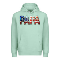 Seafoam American Flag Papa 4th of July Premium Hoodie - LillyAllenDesigns