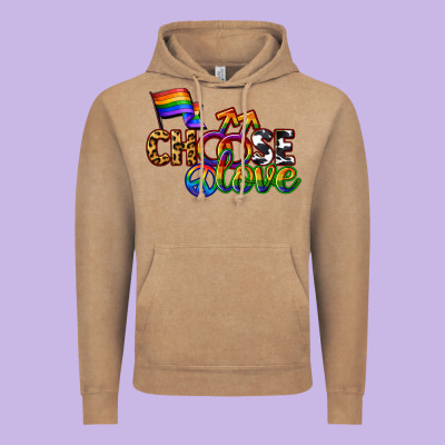Western Choose Love Vintage Hoodie Designed By Cowgirlartshop