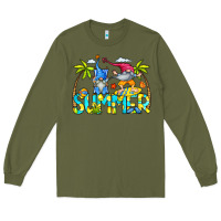 Army Green Summer Gnomes Long Sleeve Tee - CowCowDesign