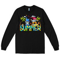 Black Summer Gnomes Long Sleeve Tee - CowCowDesign