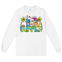 White Summer Gnomes Long Sleeve Tee - CowCowDesign