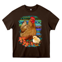 Chicken With Chick Heavy Core Tee | Teevron