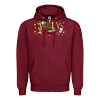 Burgundy Christmas jolly nurse Zipper Hoodie - Artiststas