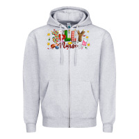 Heather Grey Christmas jolly nurse Zipper Hoodie - Artiststas