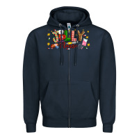 Navy Christmas jolly nurse Zipper Hoodie - Artiststas