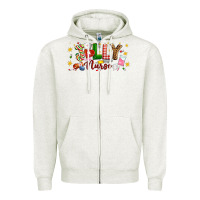 Oatmeal Heather Christmas jolly nurse Zipper Hoodie - Artiststas