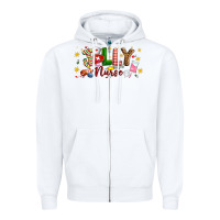 White Christmas jolly nurse Zipper Hoodie - Artiststas