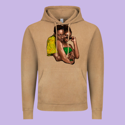 Black Couple Vintage Hoodie Designed By Howdyjamesfarm