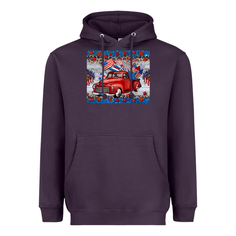 American Truck 4th Of July Mousepad Heavyweight Hoodie by BarkalooDesign | Teevron