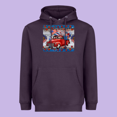 American Truck 4th Of July Mousepad Heavyweight Hoodie Designed By Barkaloodesign