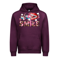 Mauve Wine smile with teeth and brush Urban Hoodie - AdoDesignShop