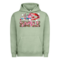 Pigment Oil Green smile with teeth and brush Urban Hoodie - AdoDesignShop