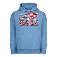 Pigment Pebble Blue smile with teeth and brush Urban Hoodie - AdoDesignShop