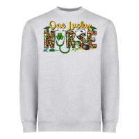 Heather Grey one lucky nurse Heavyweight Sweatshirt - CowhideDigitalArt