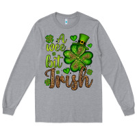 Heather Grey St. Patrick's A wee bit irish Long Sleeve Tee - OliviaCreatesArt