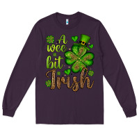 Plum St. Patrick's A wee bit irish Long Sleeve Tee - OliviaCreatesArt