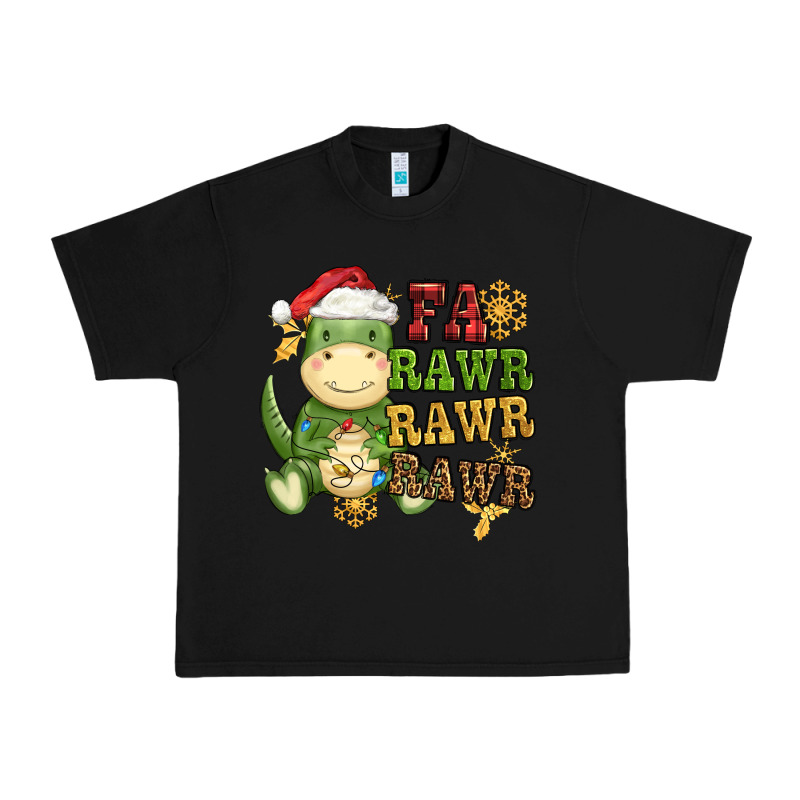 Watercolor T Rex Fa Rawr Rawr Rawr Christmas Urban Heavy Tee by CowGirlArtShop | Teevron