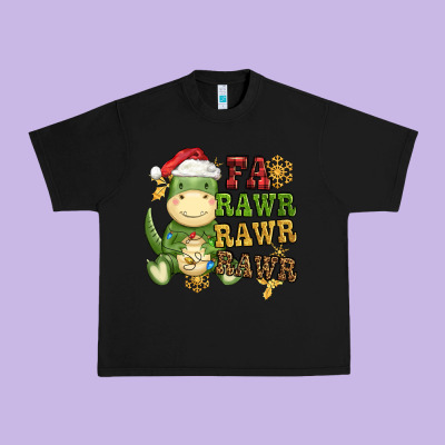 Watercolor T Rex Fa Rawr Rawr Rawr Christmas Urban Heavy Tee Designed By Cowgirlartshop