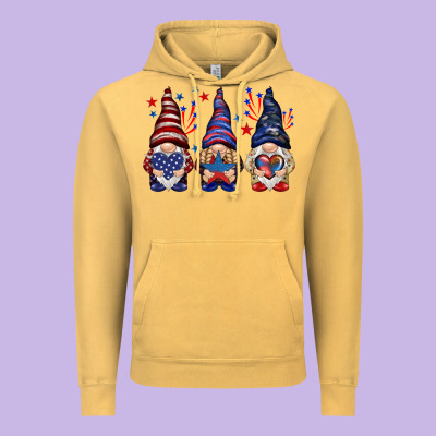 4th Of July Gnomies With Stars Vintage Hoodie Designed By Howdyjamesfarm