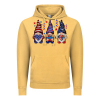 Vintage Mustard 4th Of July gnomies with stars Vintage Hoodie - HowdyJamesFarm