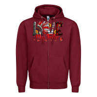 Burgundy red black grey white love my tribe indian headdres Zipper Hoodie - Artiststas