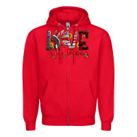 Red red black grey white love my tribe indian headdres Zipper Hoodie - Artiststas