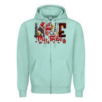 Seafoam red black grey white love my tribe indian headdres Zipper Hoodie - Artiststas