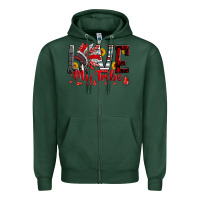 Sports Green red black grey white love my tribe indian headdres Zipper Hoodie - Artiststas