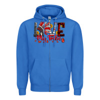 True Royal red black grey white love my tribe indian headdres Zipper Hoodie - Artiststas