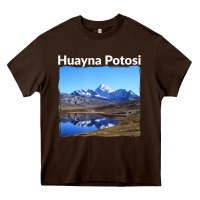 Chocolate Brown Bolivia Huayna Potosi Mountain Andes Art Heavy Core Tee - trangStudio