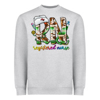 Heather Grey rn registered nurse Heavyweight Sweatshirt - CowhideDigitalArt