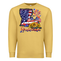 Antique Gold 4th of july  louisiana map Premium Sweatshirt - BarkalooDesign