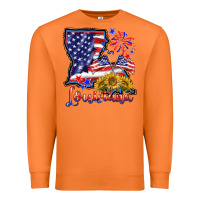 Carrot 4th of july  louisiana map Premium Sweatshirt - BarkalooDesign