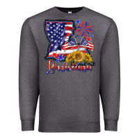 Charcoal Heather 4th of july  louisiana map Premium Sweatshirt - BarkalooDesign