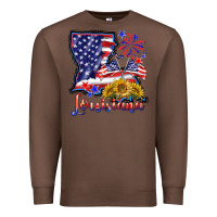 Chestnut 4th of july  louisiana map Premium Sweatshirt - BarkalooDesign