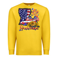 Lemon 4th of july  louisiana map Premium Sweatshirt - BarkalooDesign