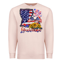 4th Of July  Louisiana Map Premium Sweatshirt | Teevron