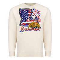 Sandshell 4th of july  louisiana map Premium Sweatshirt - BarkalooDesign