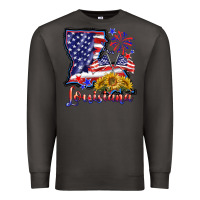 Smoke 4th of july  louisiana map Premium Sweatshirt - BarkalooDesign
