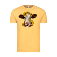Vintage Mustard hereford cattle sunflowers heifer Vintage Tee - Jasminsmagicworld
