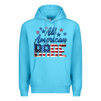 Ocean Blue All American Babe Premium Hoodie - LillyAllenDesigns