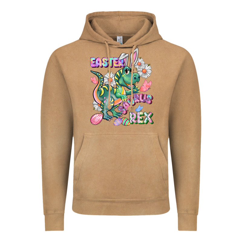 Easter Saurus Rex Easter Day Vintage Hoodie by CowGirlArtShop | Teevron