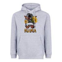 Heather Grey mess bun mama sunflowers Heavyweight Hoodie - BarkalooDesign