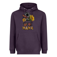 Plum mess bun mama sunflowers Heavyweight Hoodie - BarkalooDesign