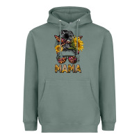 Sage mess bun mama sunflowers Heavyweight Hoodie - BarkalooDesign
