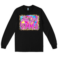 Black Hot Girl Summer Tie Dye Leopard Long Sleeve Tee - CowCowDesign